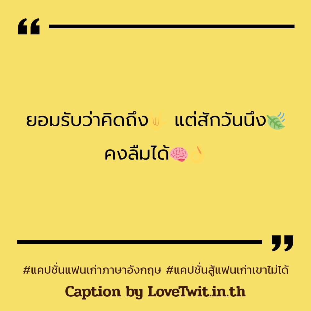 🌏 แคปชั่นไม่กลับไปหาแฟนเก่า บอกเลยว่าโคตรเด็ด